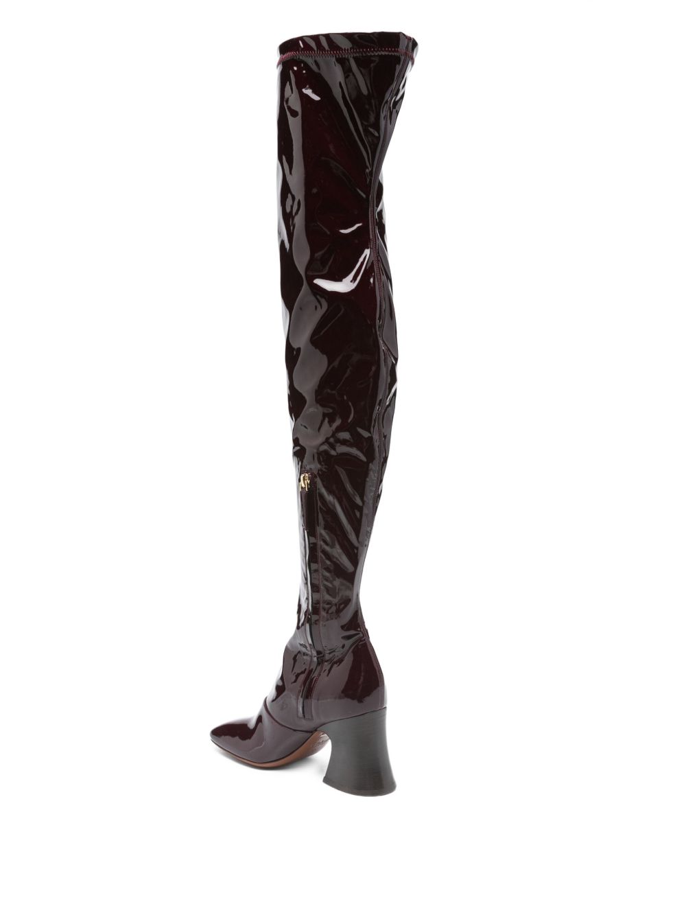 Chloé Janis Patent Leather Over-the-knee Boots Bordeaux