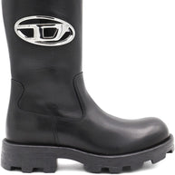 Diesel Leather Biker Boots - Black