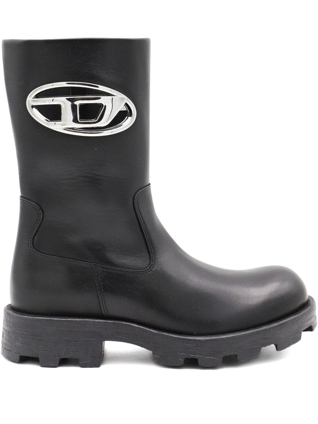Diesel Leather Biker Boots - Black