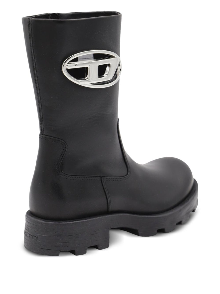 Diesel Leather Biker Boots - Black
