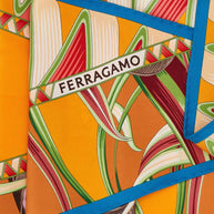 Ferragamo Printed Silk Scarf - Orange