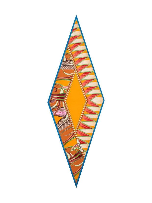 Ferragamo Printed Silk Scarf - Orange