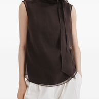 Brunello Cucinelli Silk Tank Top Brown