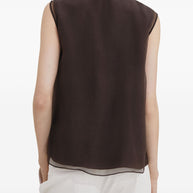 Brunello Cucinelli Silk Tank Top Brown