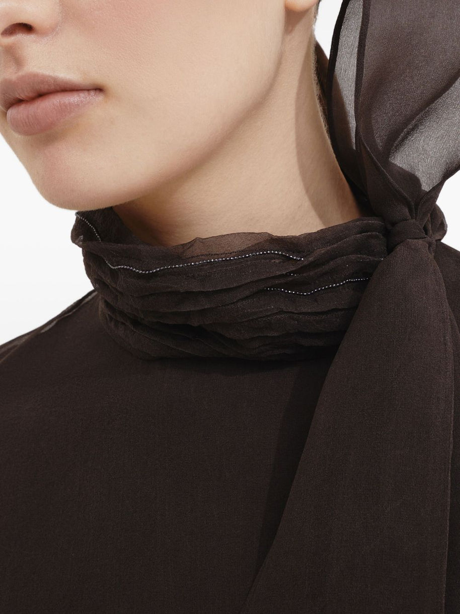 Brunello Cucinelli Silk Tank Top Brown