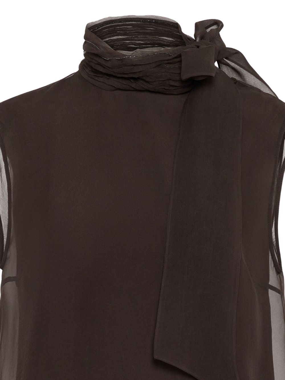 Brunello Cucinelli Silk Tank Top Brown