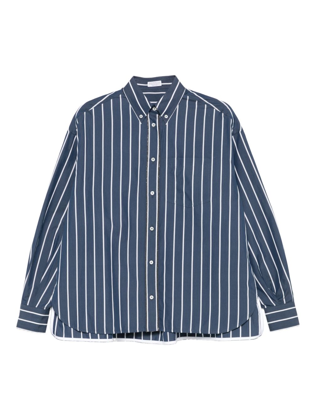 Brunello Cucinelli Striped Cotton Shirt - Blue