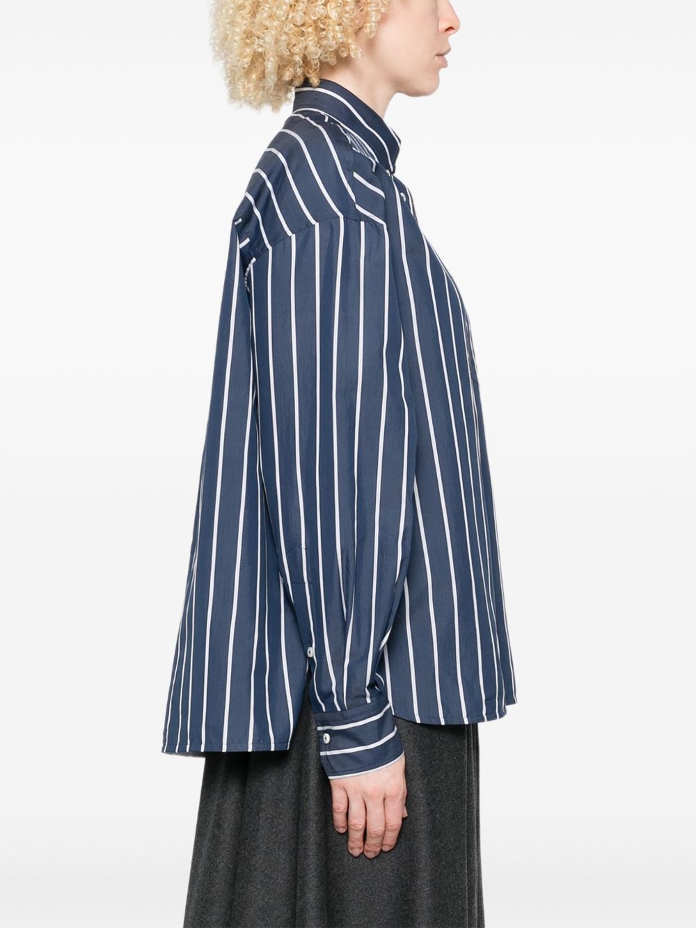 Brunello Cucinelli Striped Cotton Shirt - Blue