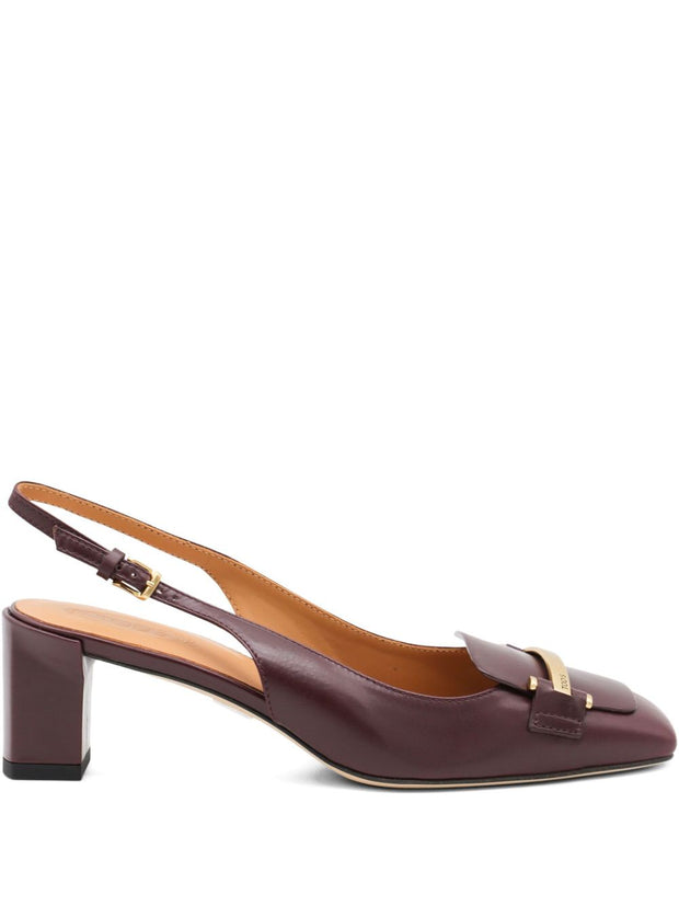 Tod's Leather Slingback Pumps - Brown