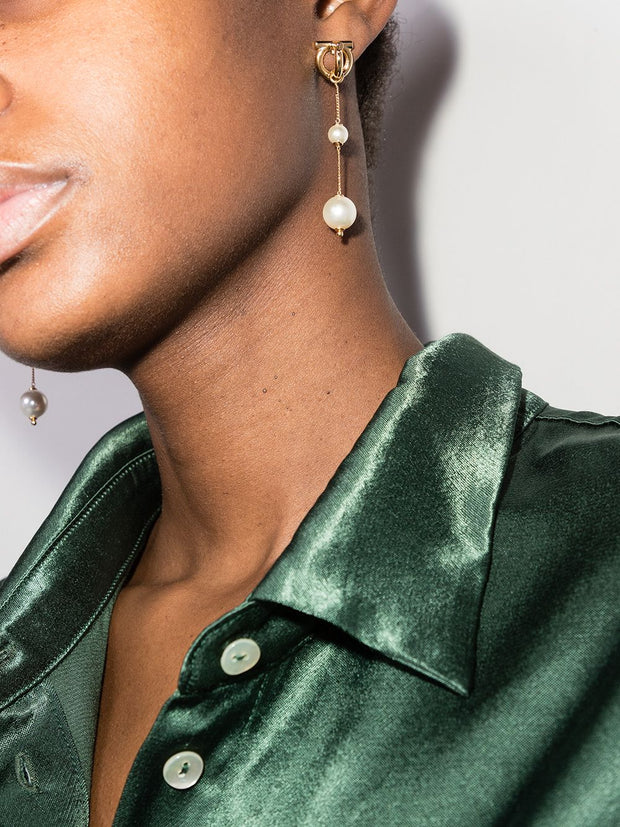 Ferragamo Gancini Earrings - Silver