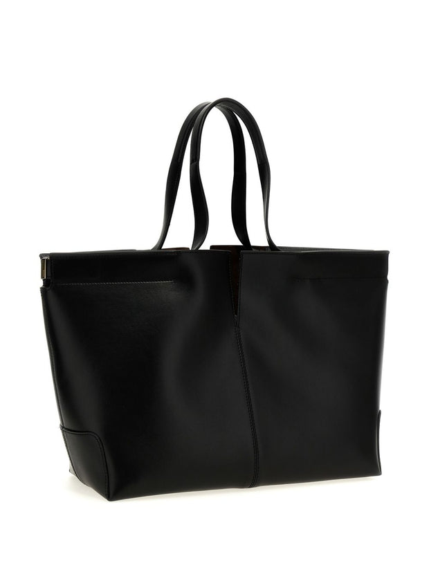 Tod's Di Bag Folio Leather Shopping Bag - Black