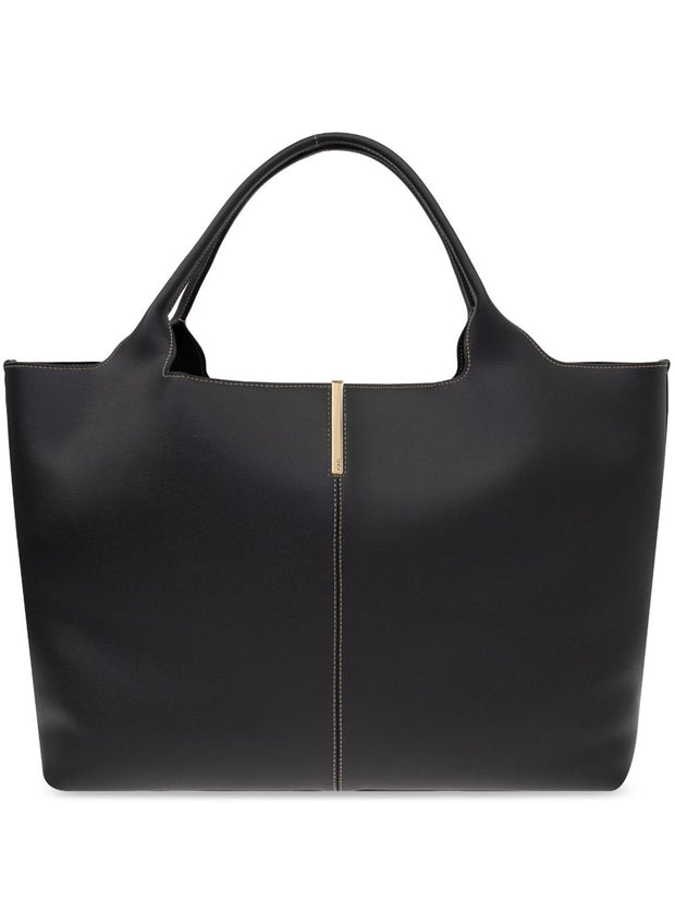Tod's Medium Leather Shopping Bag - Black