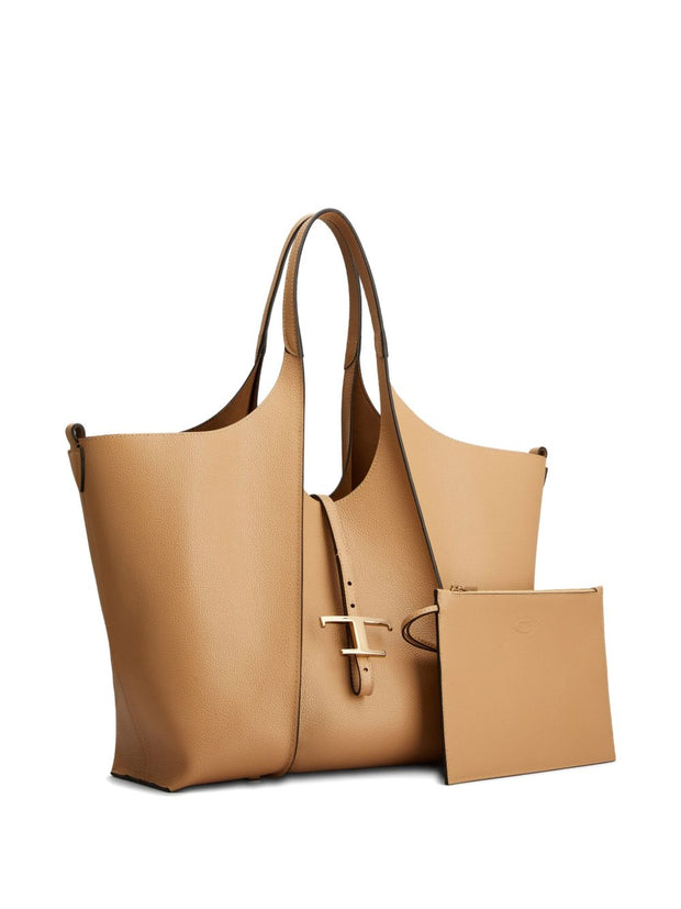 Tod's Medium Leather Shopping Bag - Camel
