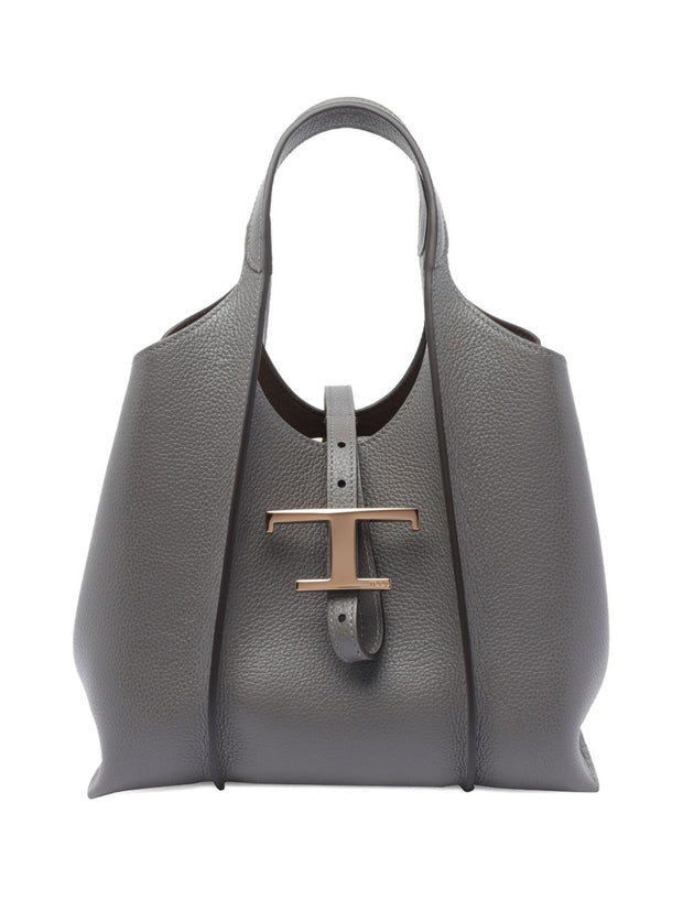 Tod's Mini Leather Shopping Bag  - Grey