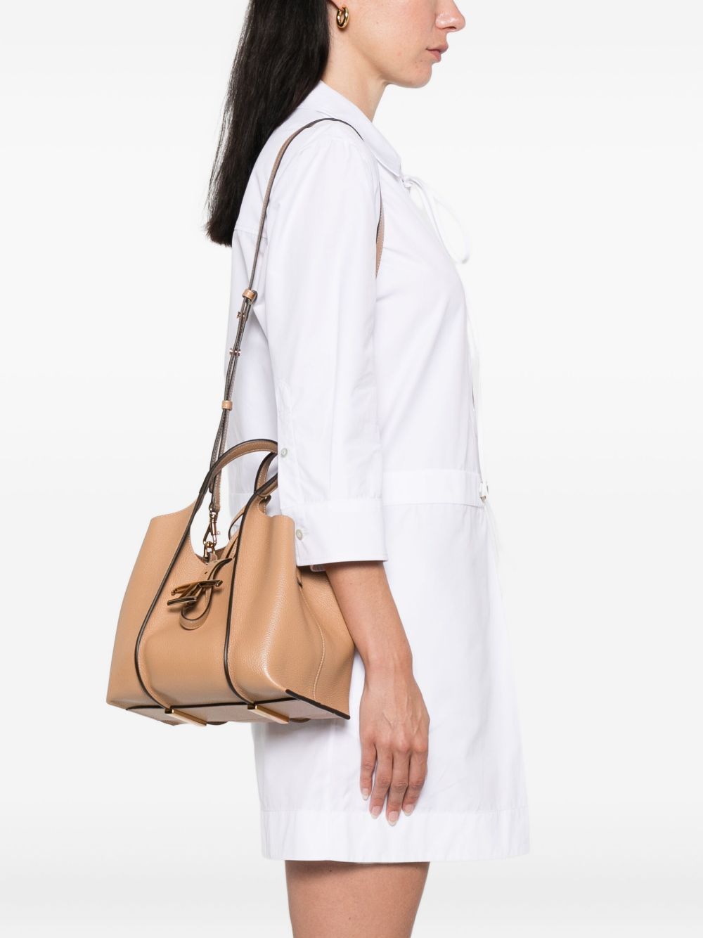 Tod's T Timeless Mini Leather Shopping Bag