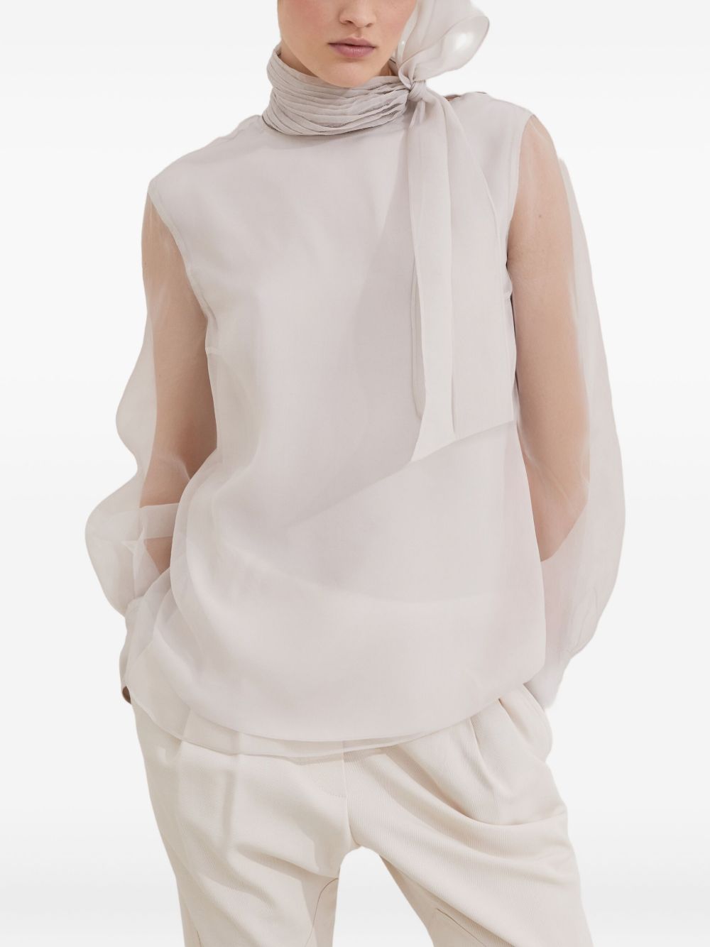 Brunello Cucinelli Silk Blouse - Ivory