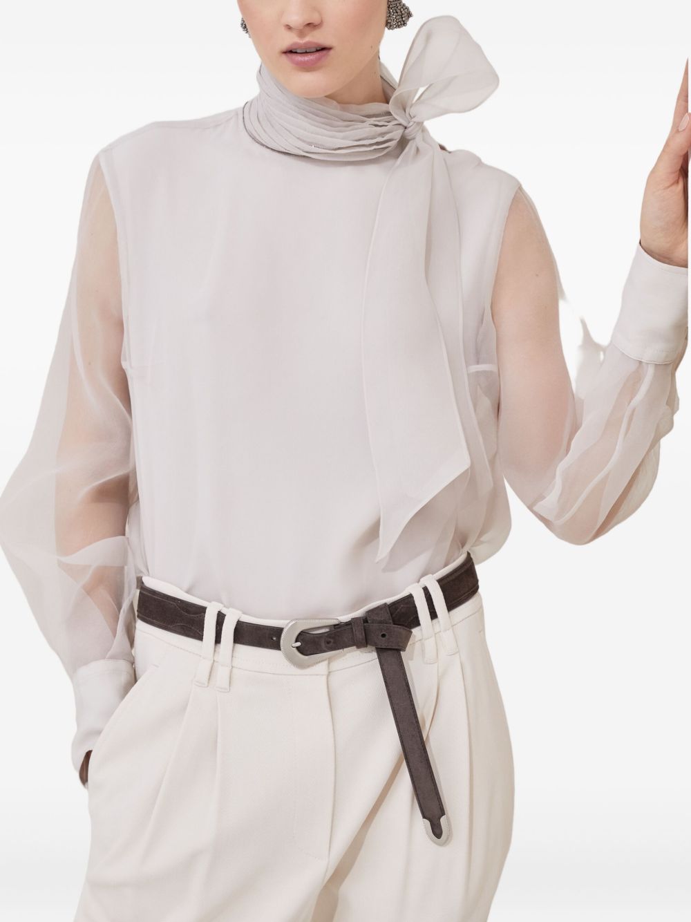 Brunello Cucinelli Silk Blouse - Ivory