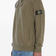 Stone Island Logo Cotton Hoodie - Green
