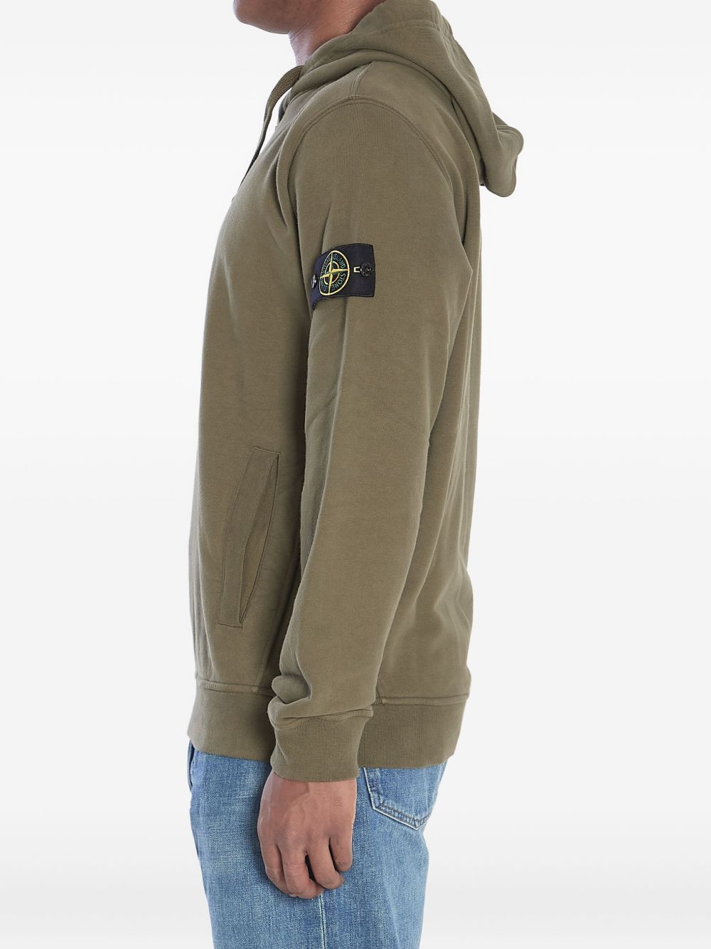 Stone Island Logo Cotton Hoodie - Green