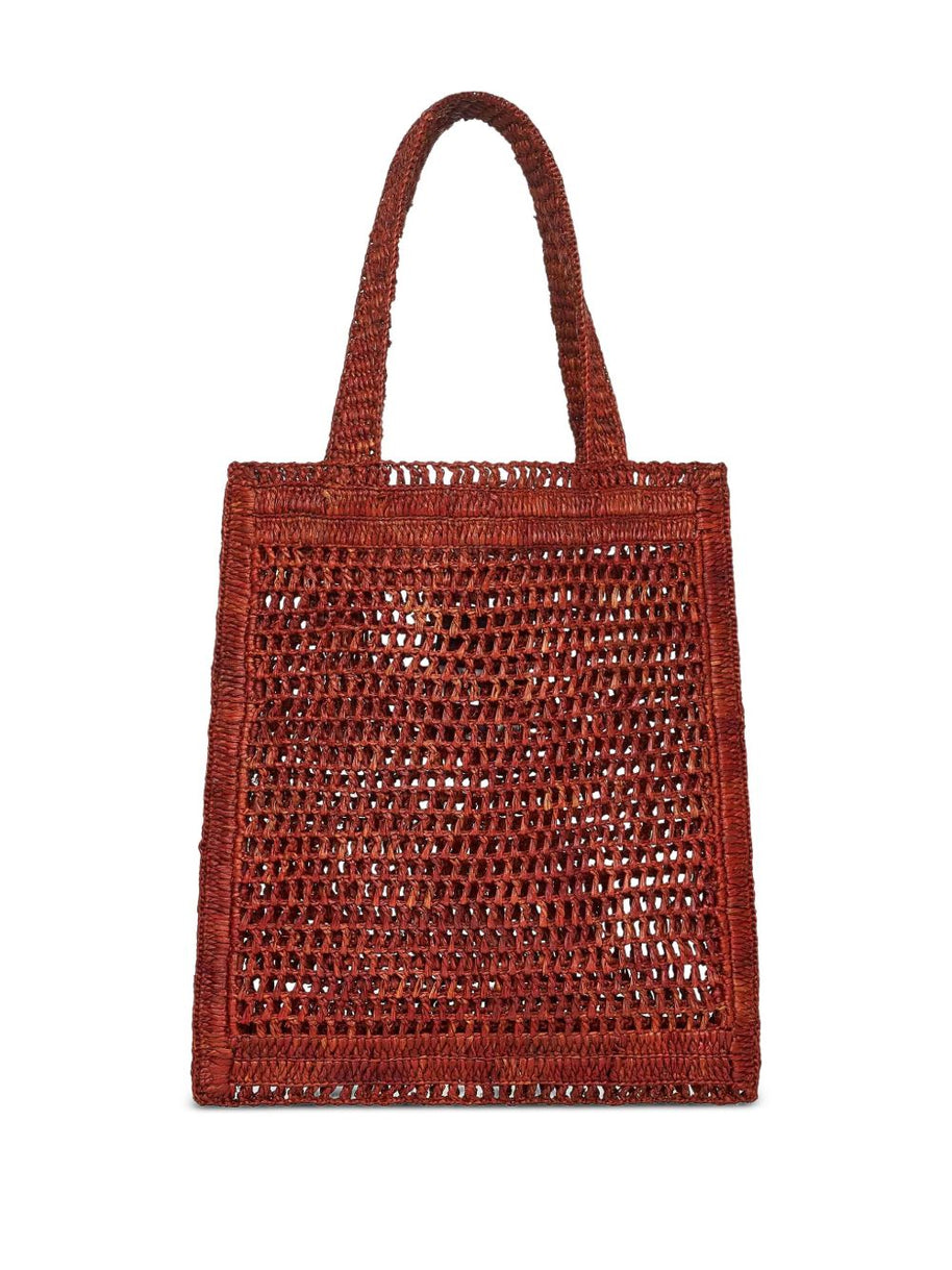 Chloé Summer Banana Rafia Tote Bag Brown