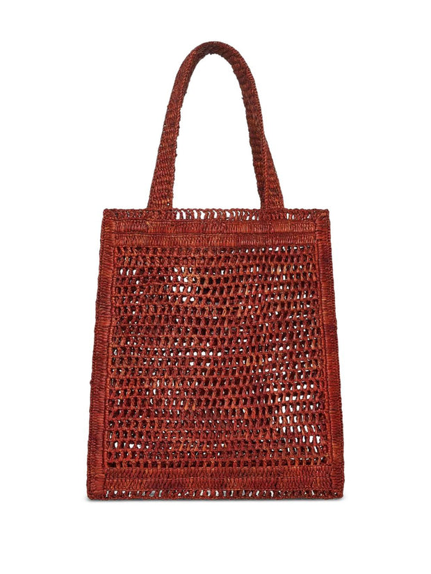 Chloé Summer Banana Rafia Tote Bag Brown