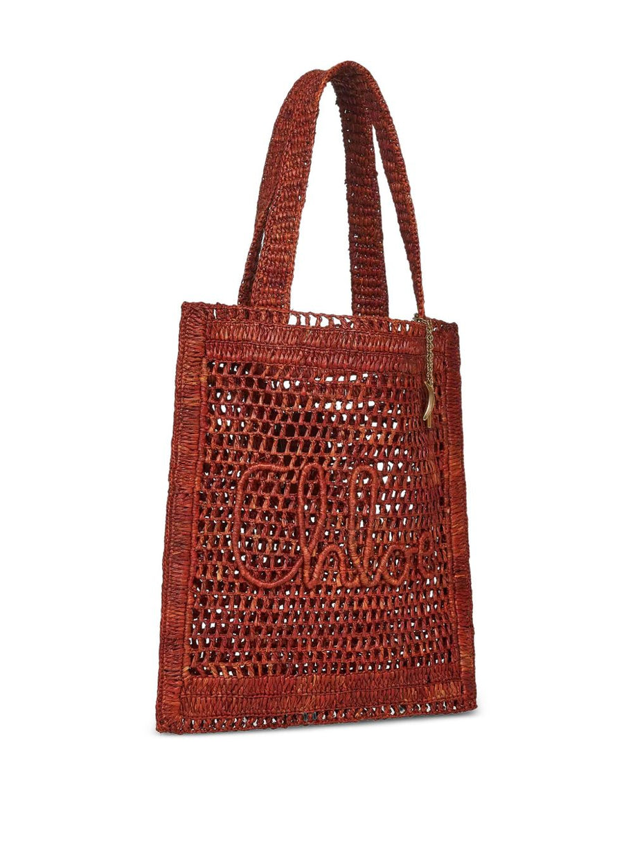 Chloé Summer Banana Rafia Tote Bag Brown