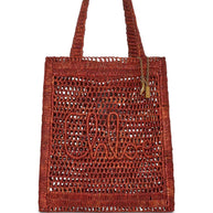 Chloé Summer Banana Rafia Tote Bag Brown