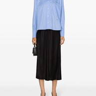 Victoria Beckham Cotton Cropped Shirt - Clear Blue