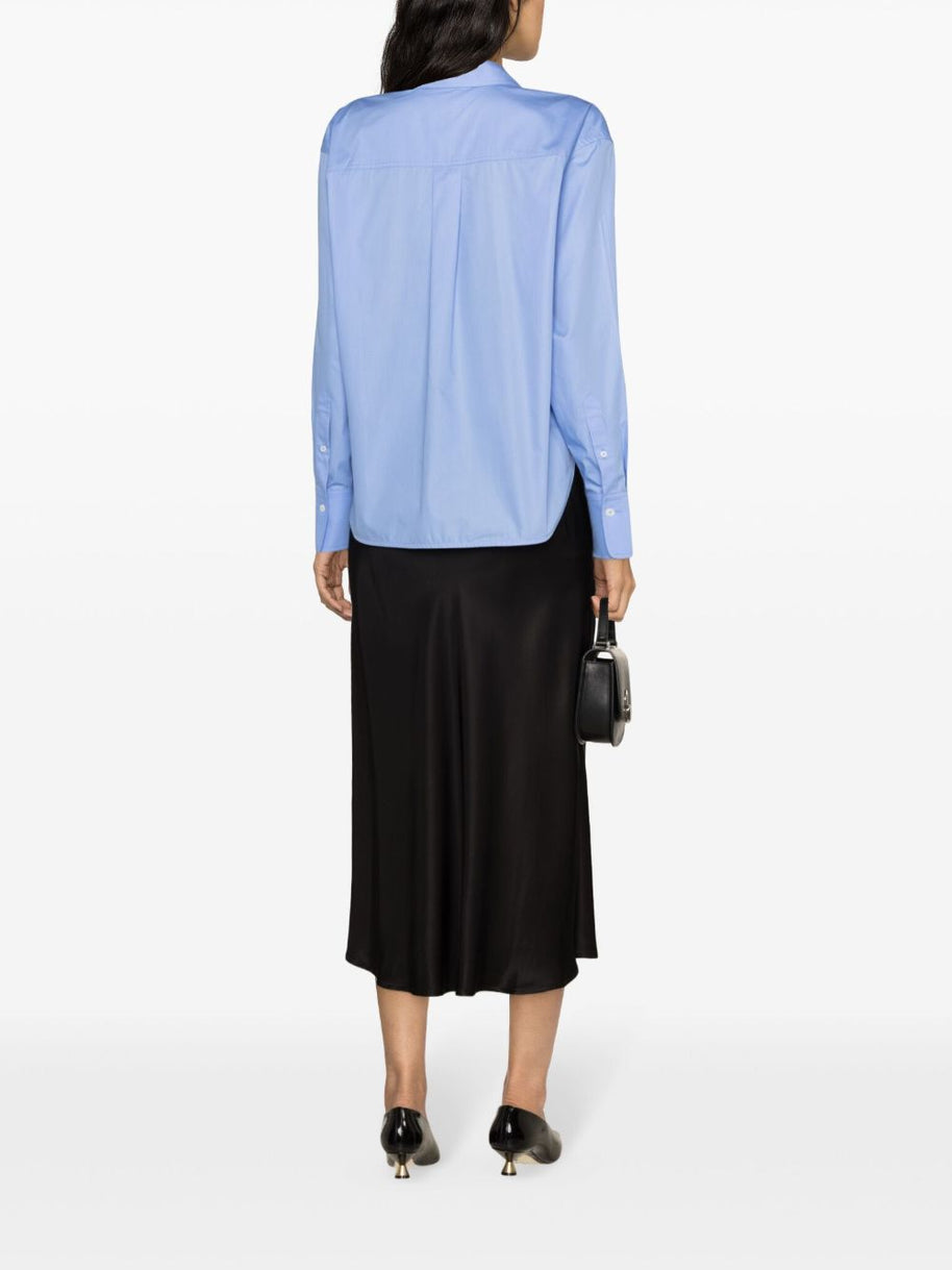 Victoria Beckham Cotton Cropped Shirt - Clear Blue