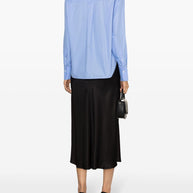 Victoria Beckham Cotton Cropped Shirt - Clear Blue