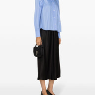 Victoria Beckham Cotton Cropped Shirt - Clear Blue