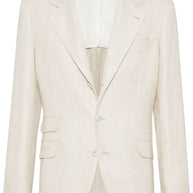 Brunello Cucinelli Linen Single-breasted Jacket - Beige