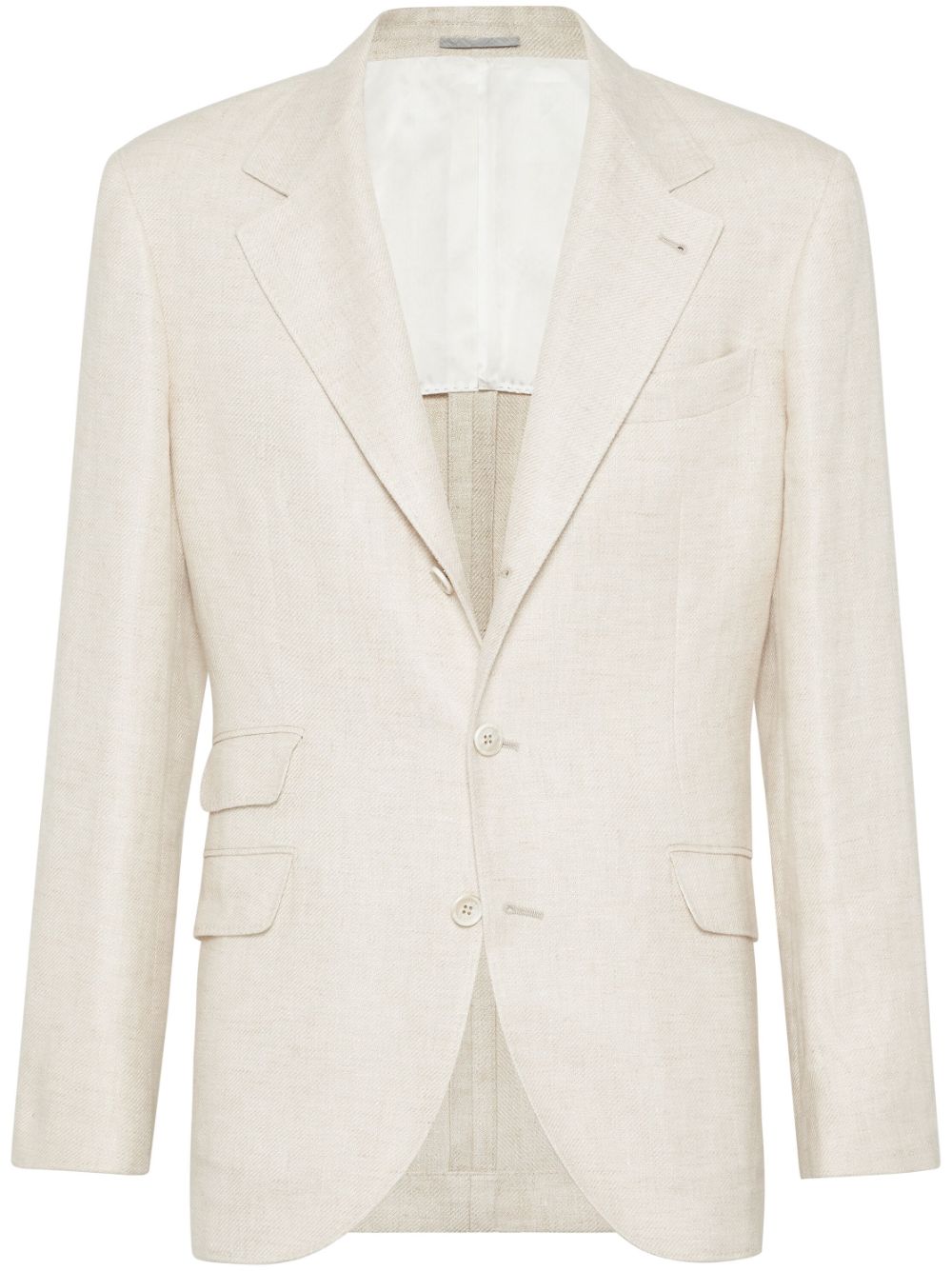 Brunello Cucinelli Linen Single-breasted Jacket - Beige