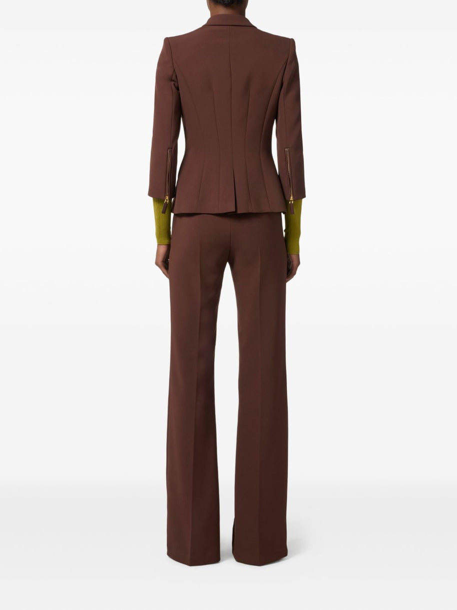 Elisabetta Franchi Single-breasted Jacket - Brown