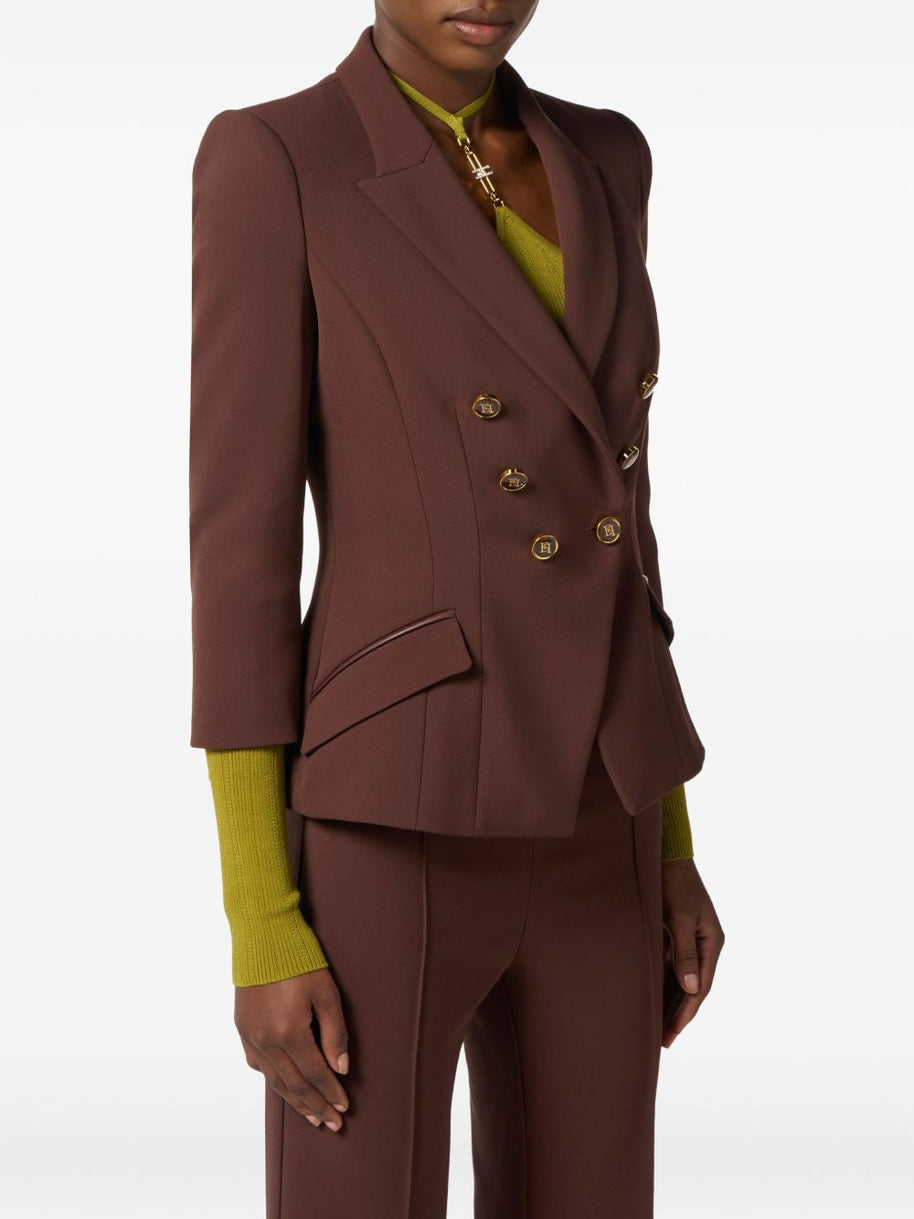 Elisabetta Franchi Single-breasted Jacket - Brown