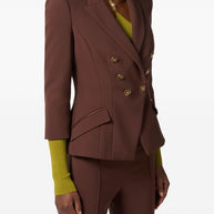 Elisabetta Franchi Single-breasted Jacket - Brown
