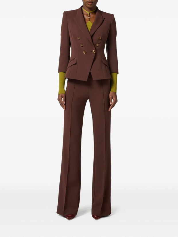 Elisabetta Franchi Single-breasted Jacket - Brown