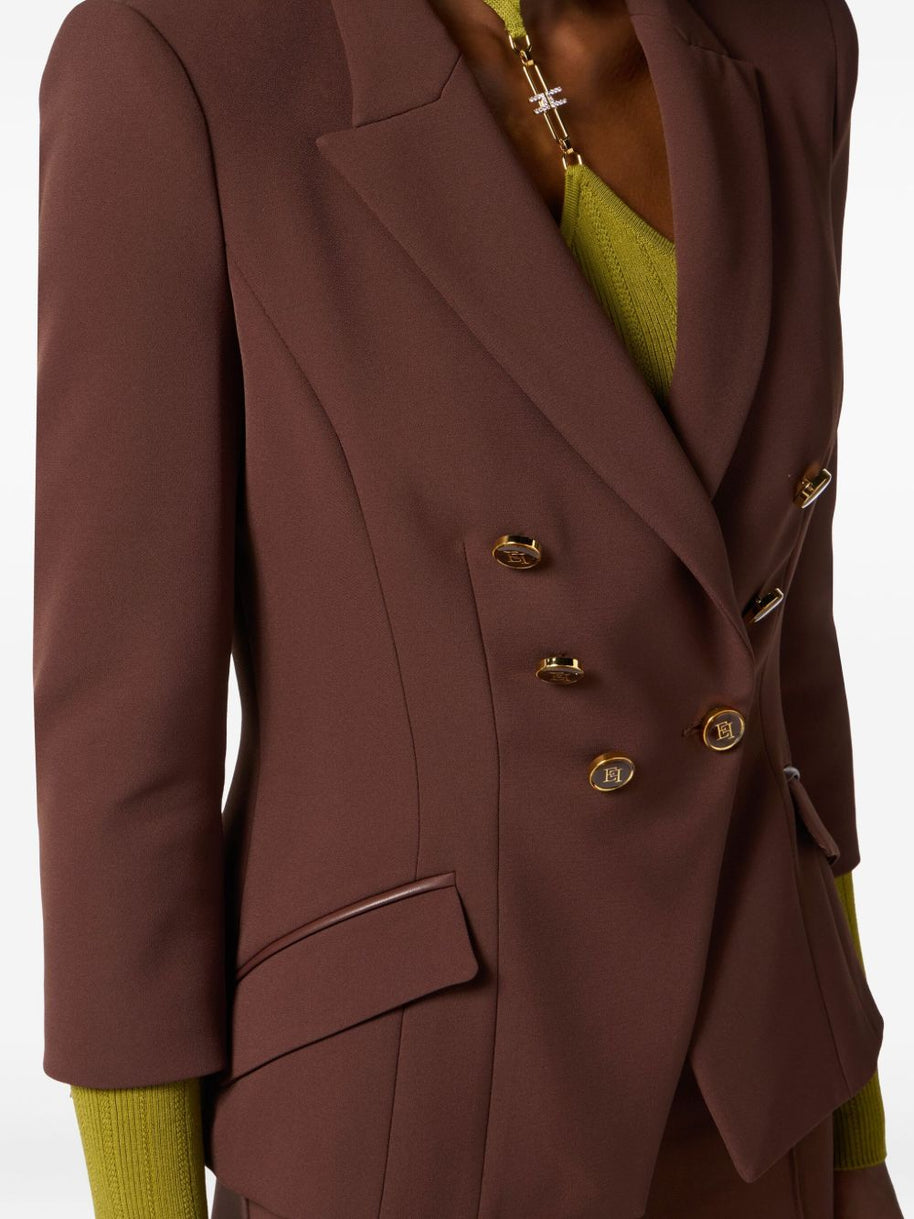 Elisabetta Franchi Single-breasted Jacket - Brown