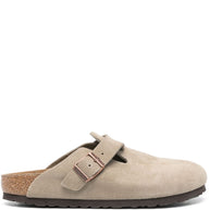 Birkenstock Boston Suede Leather Slippers Dove Grey