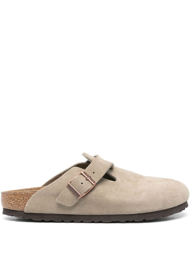 Birkenstock Boston Suede Leather Slippers Dove Grey