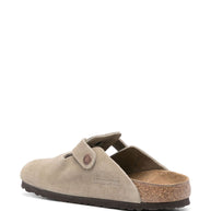 Birkenstock Boston Suede Leather Slippers Dove Grey