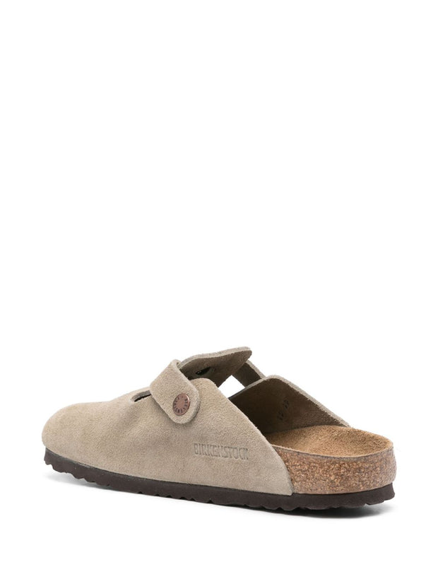 Birkenstock Boston Suede Leather Slippers Dove Grey