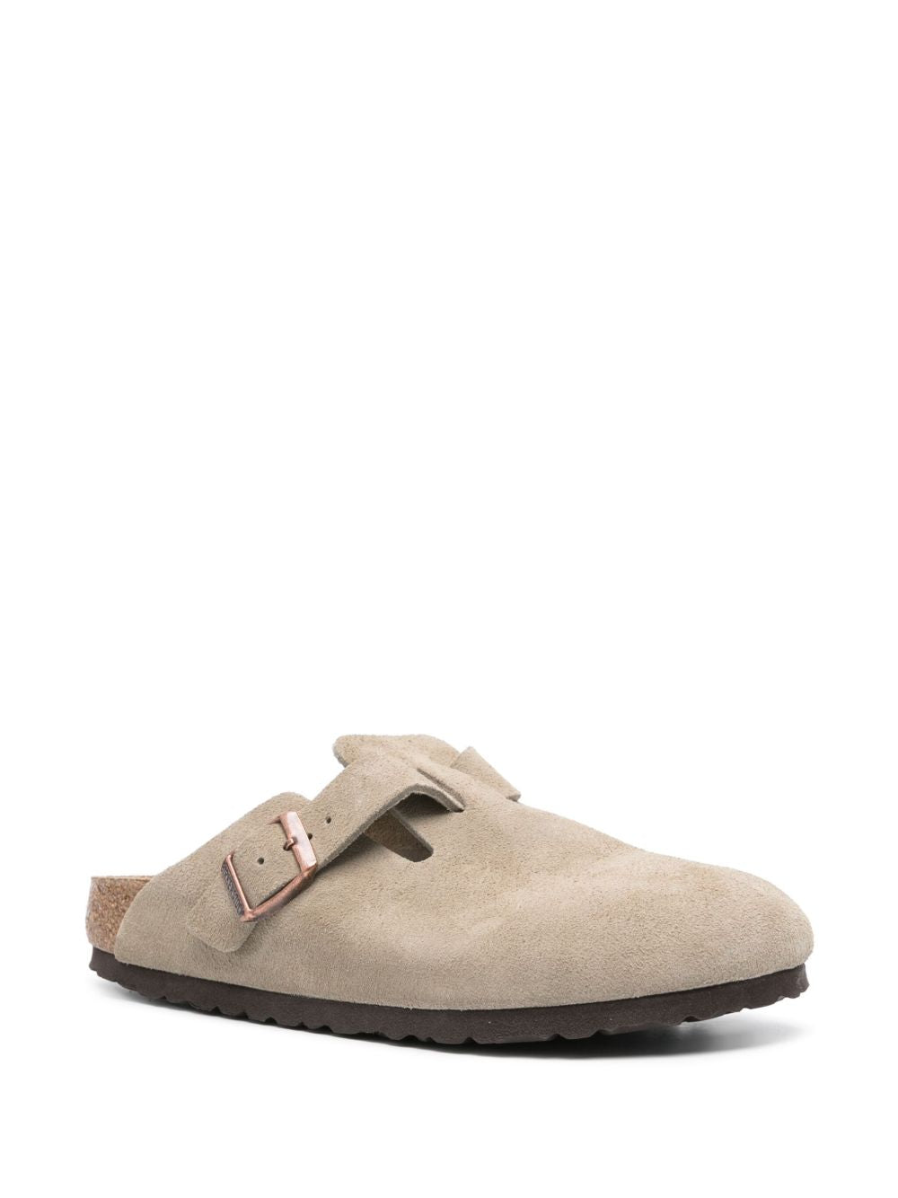 Birkenstock Boston Suede Leather Slippers Dove Grey
