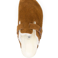 Birkenstock Boston Shearling Slippers Leather Brown