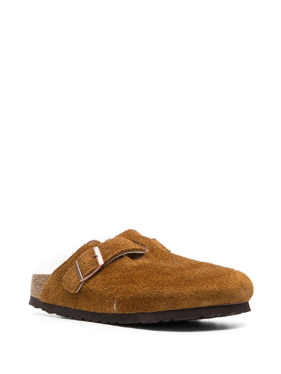 Birkenstock Boston Shearling Slippers Leather Brown