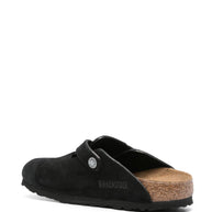 Birkenstock Boston Suede Leather Slippers Black