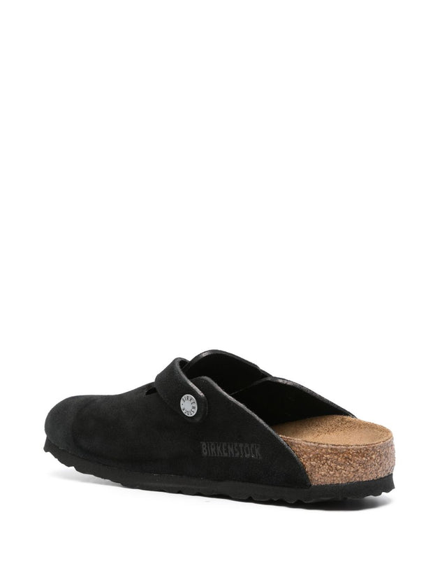 Birkenstock Boston Suede Leather Slippers Black