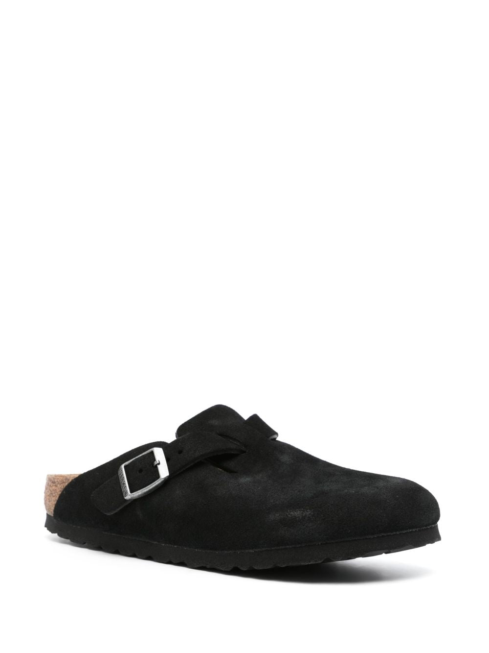 Birkenstock Boston Suede Leather Slippers Black