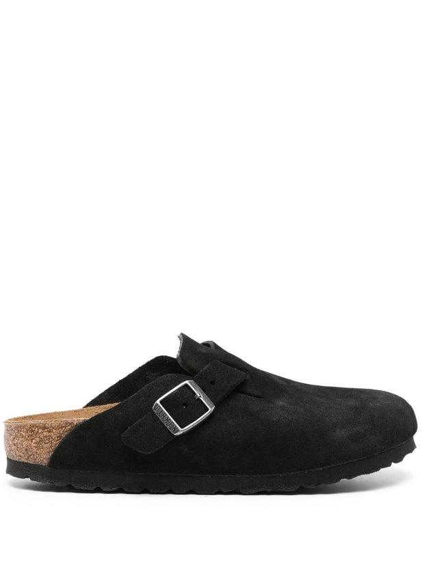 Birkenstock Boston Suede Leather Slippers Black