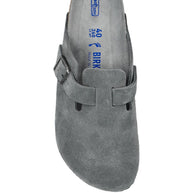 Birkenstock Boston Suede Leather Slippers Grey